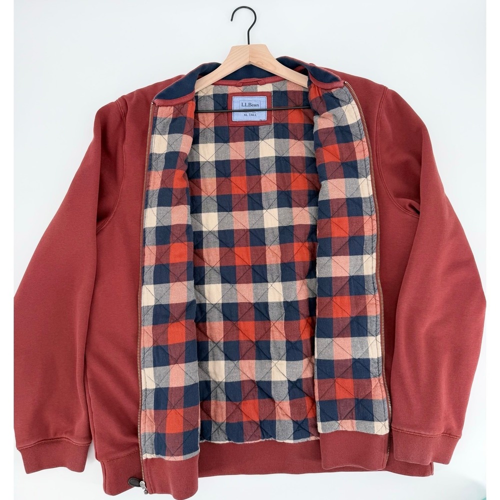 L.L.Bean XLT Tall Bomber Jacket Quilted Plaid Lined Heritage Fall Rugged Outdoor
